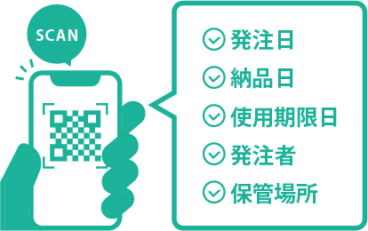 QRコードスキャンによる在庫数・発注日・納品情報の即時確認